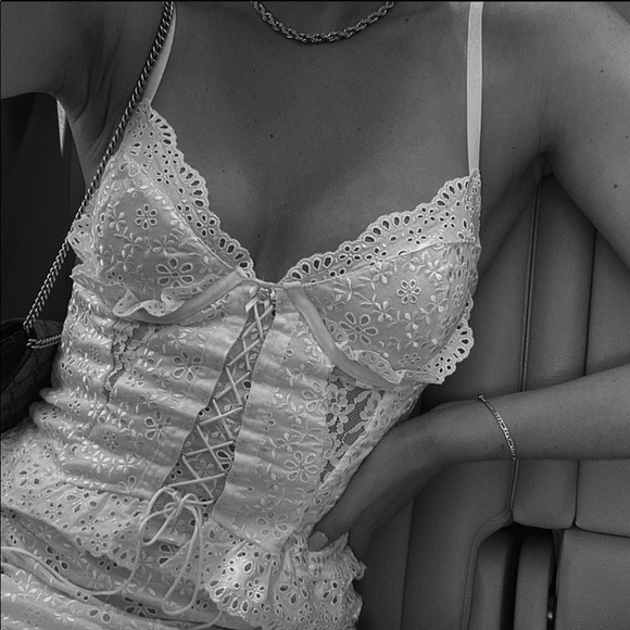 NWT For Love & Lemons Sophie Eyelet Mini Dress S - Picture 5 of 15